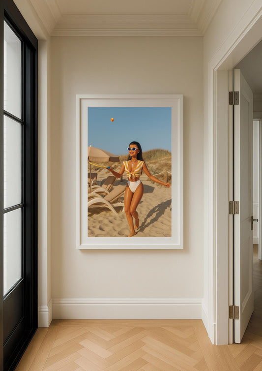 The Beach Serve Art Print – Slim Aarons Inspired Summer Glamour