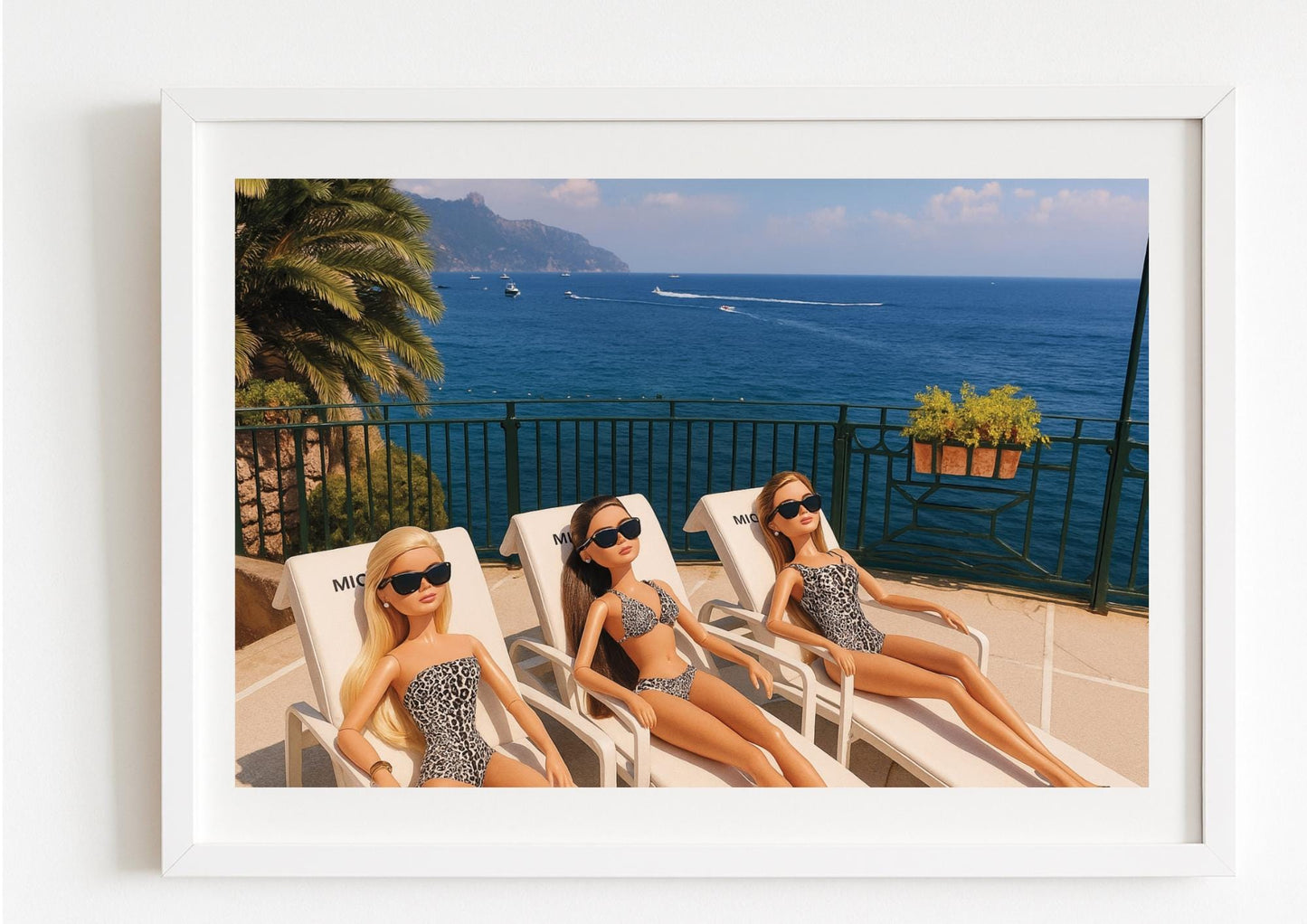 Vintage Coastal Chic Art Print – Slim Aarons Inspired Italian Riviera Scene