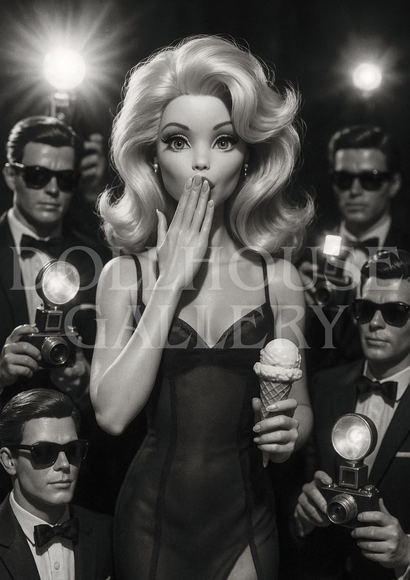 The Starlet Art Print – Black & White Hollywood Glamour Wall Art