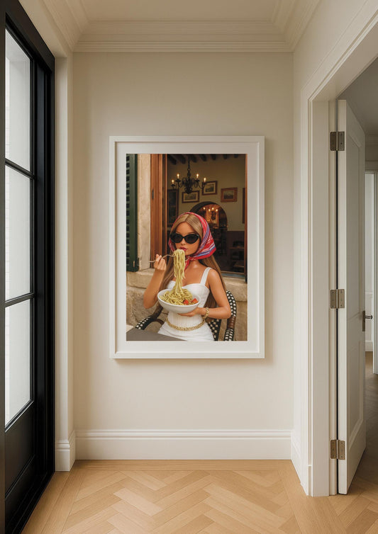 Pasta al Sole Art Print – Slim Aarons Inspired Italian Glamour