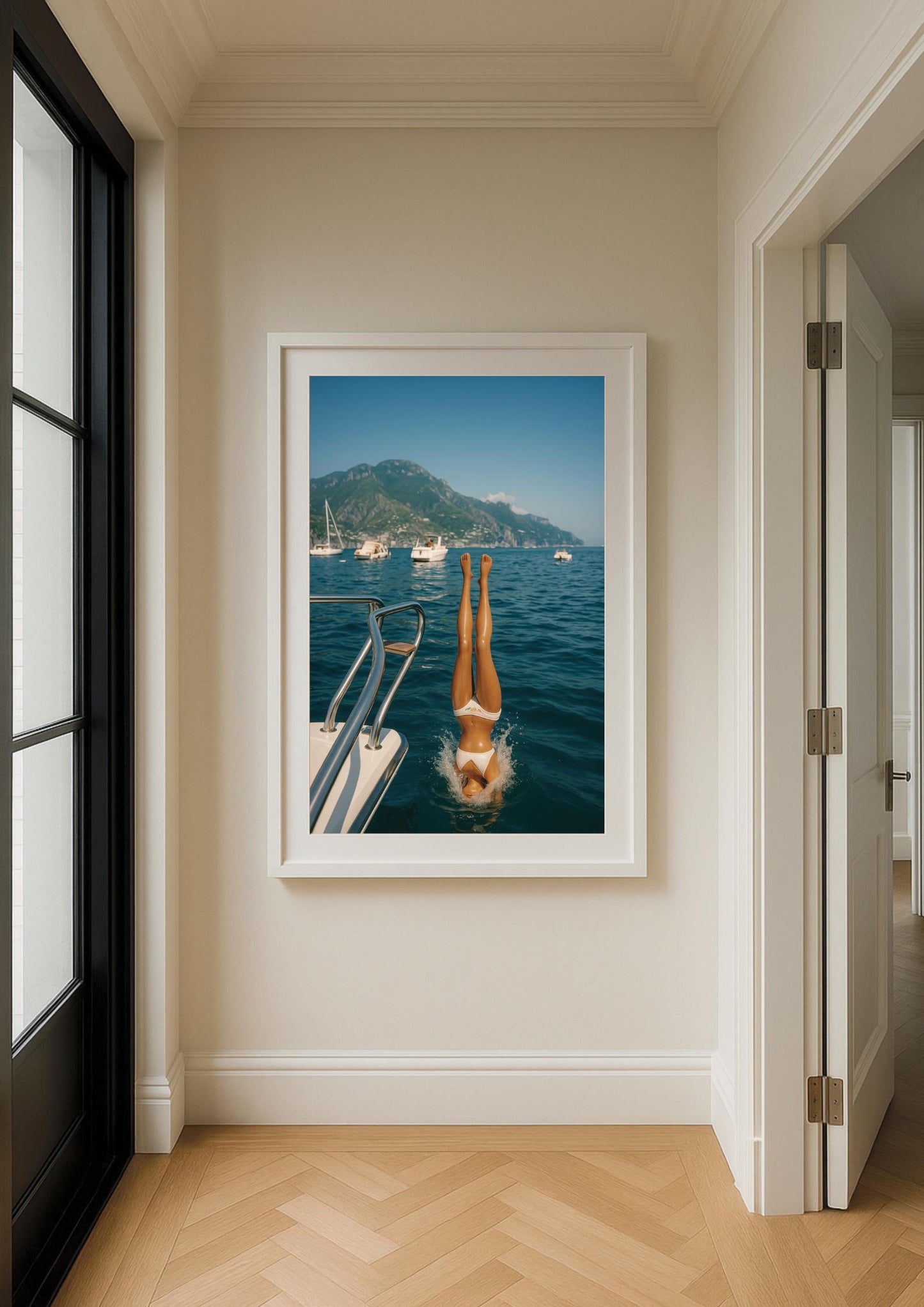 Amalfi Dive Art Print – Slim Aarons Inspired Coastal Glamour Photography