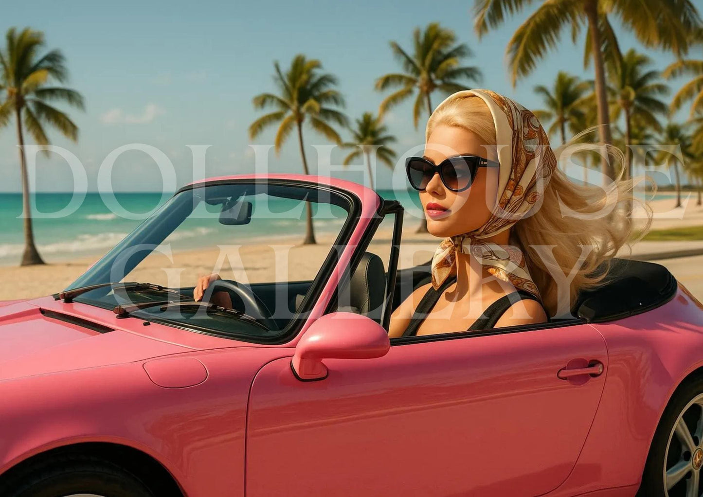 Pink Escape Art Print – Modern Retro Glamour Wall Art