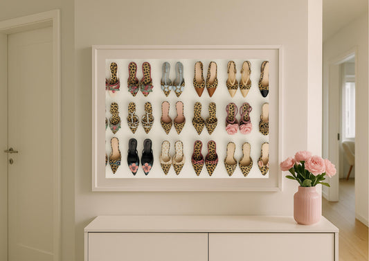 Leopard Luxe Heels Art Print – Modern Fashion Wall Art