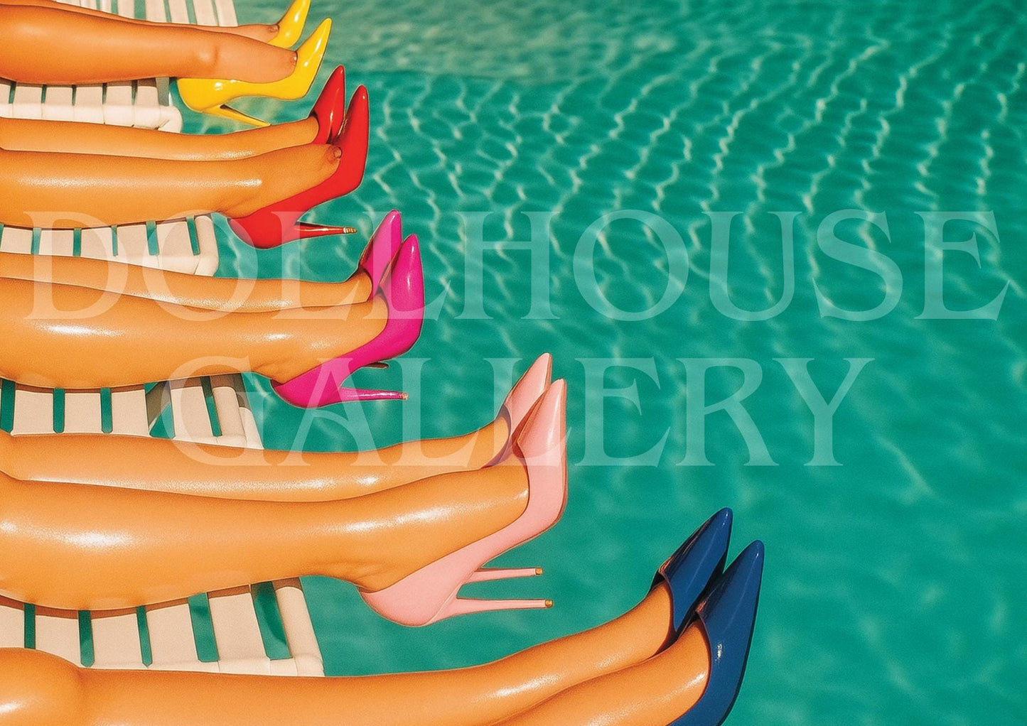 Poolside Heels Art Print – Slim Aarons Inspired Fashion Wall Decor