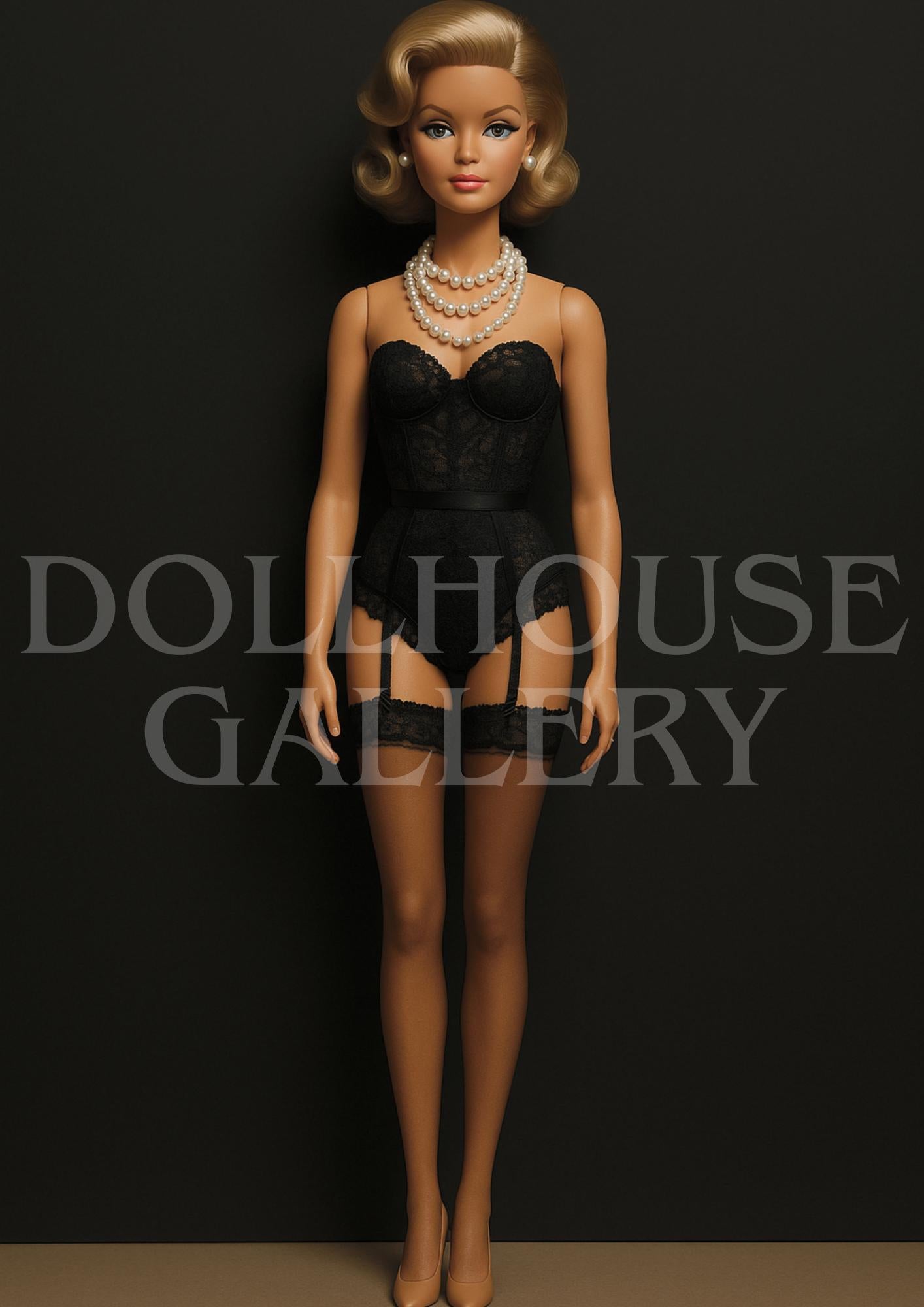 Midnight Muse Art Print – Vintage Glamour Portrait Wall Art