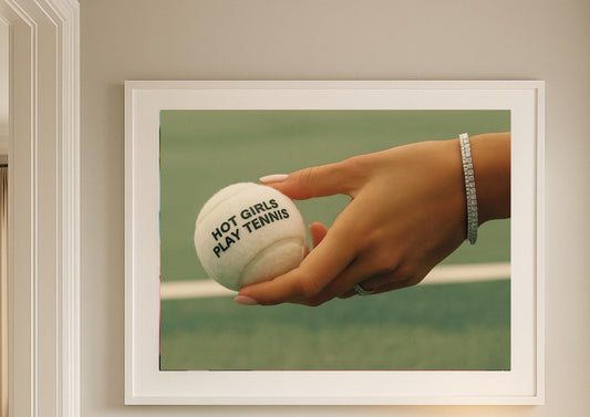 Hot Girls Play Tennis Art Print – Modern Sporty Chic Wall Decor