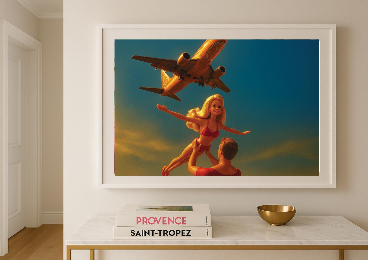 Golden Flight Art Print – Cinematic Pop Art Photography