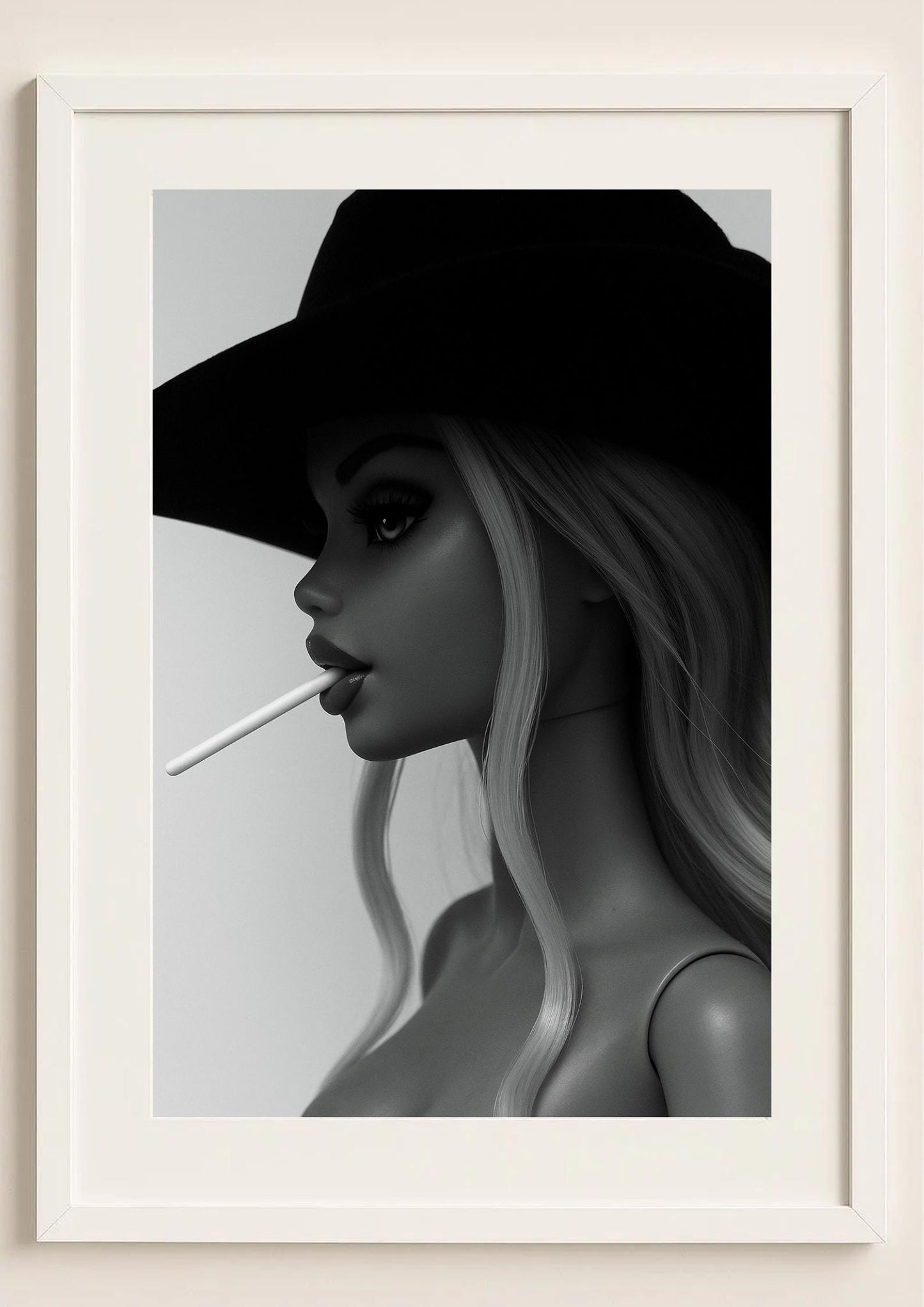 Noir Muse Art Print – Modern Minimalist Black and White Wall Art