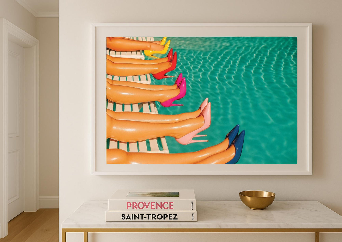 Poolside Heels Art Print – Slim Aarons Inspired Fashion Wall Decor